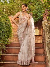 Sequin Embroidery Organza Saree